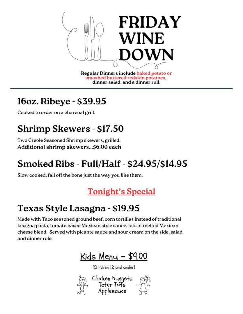 HPW Menu - Texas Style Lasagna